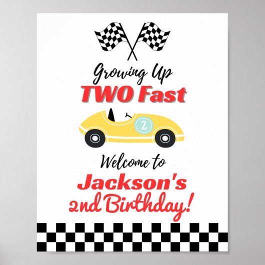 ZWEI Fast Birthday Welcome Sign Poster (Vorne)