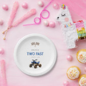 ZWEI Fast Blue 4 Wheeler Pappteller (Party)