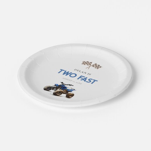 ZWEI Fast Blue 4 Wheeler Pappteller (Schrägansicht)