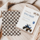 ZWEI Fast Blue 4 Wheeler zum Geburtstag Einladung