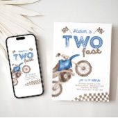 Zwei Fast Blue Dirt Bike Einladung