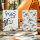 Zwei Fast Blue Dirt Bike Einladung