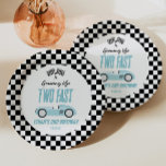 Zwei Fast Blue Race Car 2. Geburtstag Party Pappteller<br><div class="desc">Dies ist ein Zwei Fast Blue Race Car 2. Geburtstag Party Paper Teller!</div>
