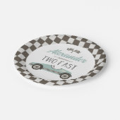 Zwei Fast Blue Race Car Birthday Paper Teller (Schrägansicht)