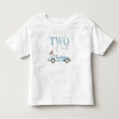 ZWEI Fast Blue Race Car Geburtstag T - Shirt (Vorderseite)