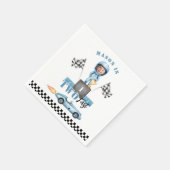 Zwei Fast Blue Rennwagen 2. Foto Geburtstag Serviette (Ecke)