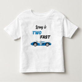 Zwei Fast Blue Vintag Race Car Boy 2. Geburtstag Kleinkind T-shirt