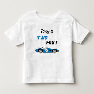 Zwei Fast Blue Vintag Race Car Boy 2. Geburtstag Kleinkind T-shirt