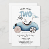 Zwei Fast Boy 2. Geburtstag wachsen Einladung (Vorne/Hinten)