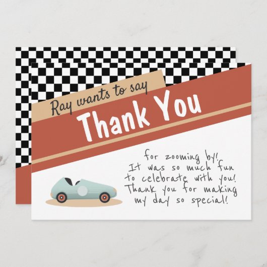 Zwei Fast Car Thema Einzigartig Gelb Rot Schwarz E Einladung (Vorne/Hinten)