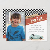 Zwei Fast Car Thema Einzigartig Gelb Rot Schwarz E Einladung (Vorne/Hinten)