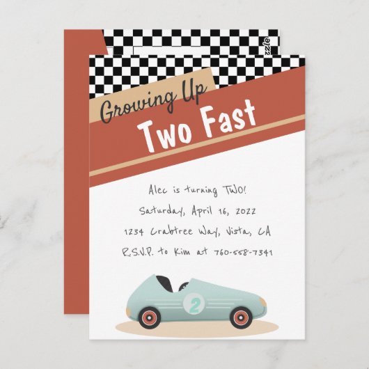 Zwei Fast Car Thema Einzigartig Gelb Rot Schwarz E Postkarte (Vorne/Hinten)