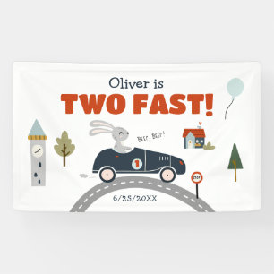 Zwei Fast Cars 2. Geburtstagsbanner Banner