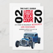 Zwei Fast Deuce Coupe Auto 2. Geburtstag Einladung (Vorne/Hinten)
