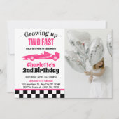 Zwei Fast Girl 2. Geburtstag Party Einladung (Vorderseite)