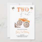 ZWEI FAST Orange Monster Truck Einladung (Vorderseite)