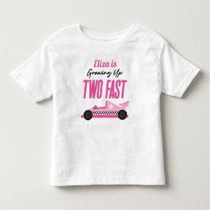 Zwei Fast Pink Race Car 2. Geburtstag Party Kleinkind T-shirt