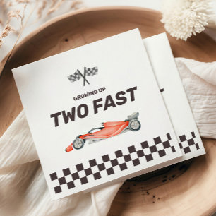 Zwei Fast Race Car 2. Geburtstagsparty Serviette