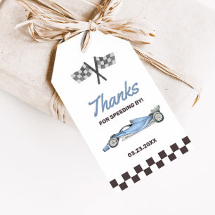 Zwei Fast Race Car 2. Junge Geburtstagsparty Gefal Geschenkanhänger