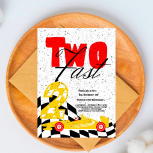 Zwei Fast Race Car Boy 2. Geburtstag Party Einladu Einladung