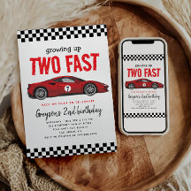 Zwei Fast Race Car Boy 2. Geburtstag Party