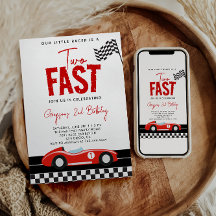 Zwei Fast Race Car Boy 2. Geburtstag Party