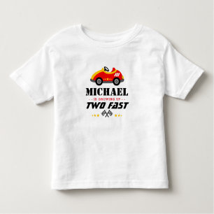 Zwei Fast Race Car zum zweiten Geburtstag Kleinkind T-shirt
