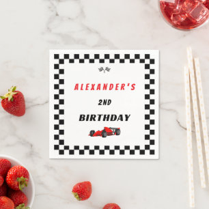 Zwei Fast Racing Car 2. Geburtstag Boy Banner Serviette