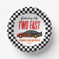 Zwei Fast Red Flame Race Car 2. Geburtstag Party
