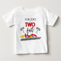 Zwei Fast Red Race Car 2. Geburtstag Party Outfit
