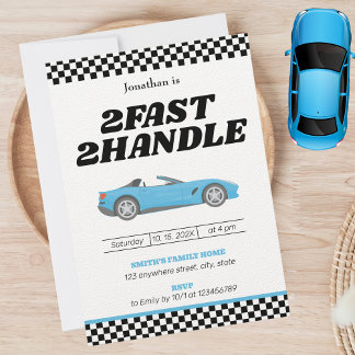 Zwei Fast Two Handle Boy 2. Geburtstagsparty Einladung