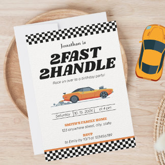Zwei Fast Two Handle Boy 2. Geburtstagsparty Einladung