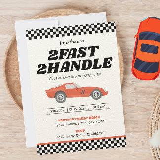 Zwei Fast Two Handle Boy 2. Geburtstagsparty Einladung