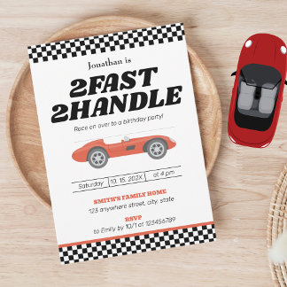 Zwei Fast Two Handle Boy 2. Geburtstagsparty Einladung