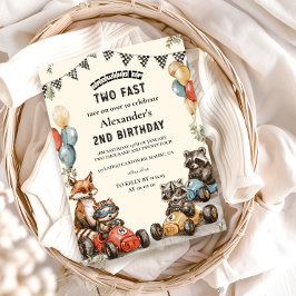 Zwei Fast Woodland Tiere 2. Geburtstag Einladung