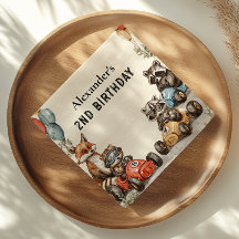 Zwei Fast Woodland Tiere 2. Geburtstag