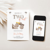 ZWEI Fastgelbe LKW-Einladung Einladung