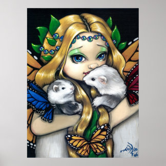 Zwei Fee Ferrets ART PRINT Feenfreitage Fantasie Poster