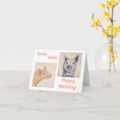 Zwei Ferkel-Geburtstagskarte Karte (Gelbe Blume)