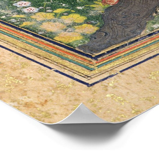 Zwei Figuren lesen und entspannen in einem Obstgar Poster (Ecke)