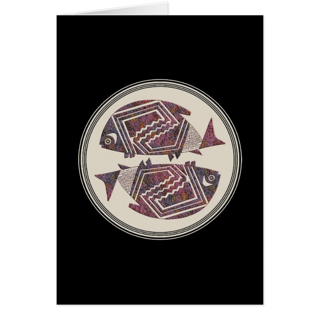 Zwei Fische, Mimbres Pottery, Bild 18 Card (Vorne)