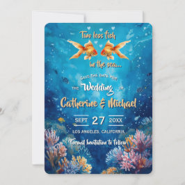 Zwei Fische weniger bei der Unterwasserhochzeit Save The Date