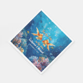 Zwei Fische weniger bei der Unterwasserhochzeit Serviette (Ecke)