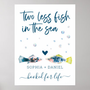 Zwei Fische weniger im Meer Hochzeitsbegrüßung 27x Poster