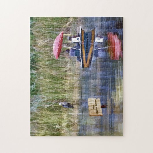 Zwei Fischer in dem See Puzzle (Vertikal)