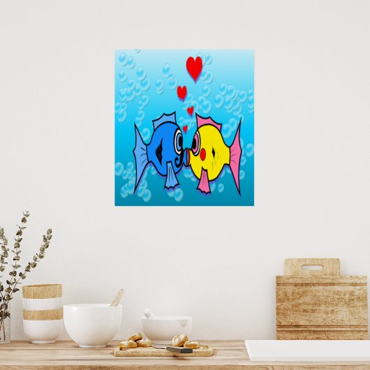 Zwei Fischküssen, Unterwasser-Szene Poster (Küche)