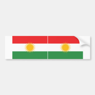 ZWEI Flagge Kurdistans Autoaufkleber