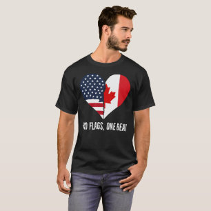 Zwei Flaggen Ein Schlag Kanada🇨🇦  Amerika🇺🇸   T-Shirt