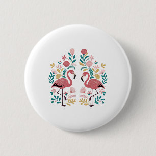 Zwei Flamingos Aufkleber  Button