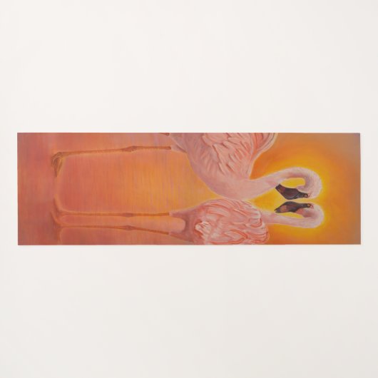Zwei Flamingos in Liebe Yogamatte (Rückseite (Horizontal))